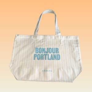 NEW SÉZANE PORTLAND Cotton Tote- edition beige blue